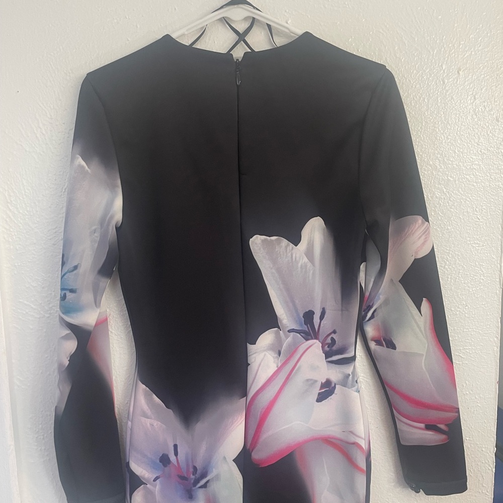 Black Flower Dress - image 4